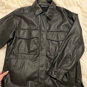 Zara Oversized Leather Jacket